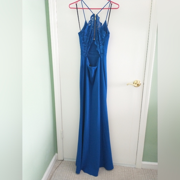 Women's B darlin royal sleeveless long dress - Picture 9 of 12